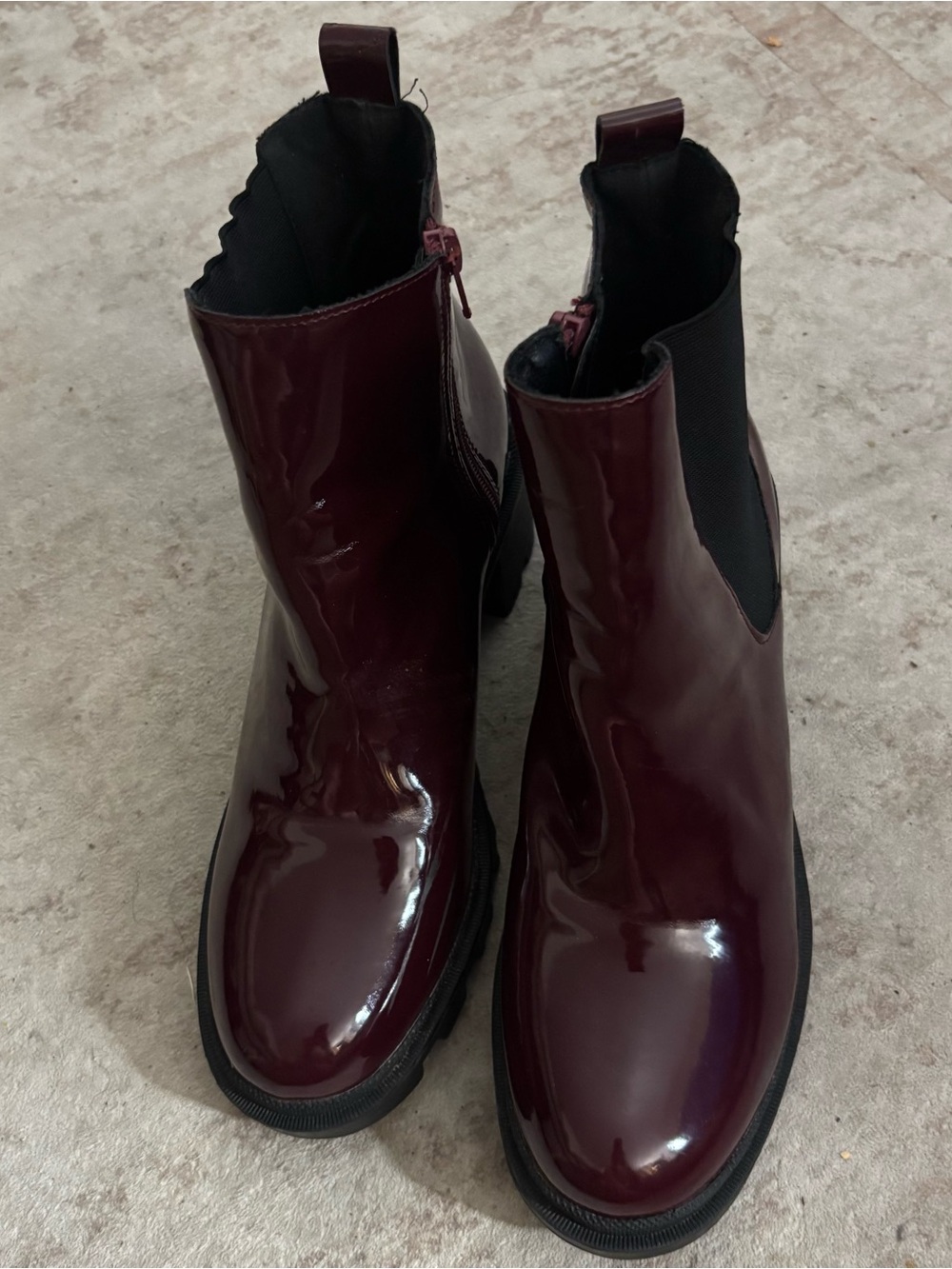 Women's Chelsea Booties - Burgundy Patent